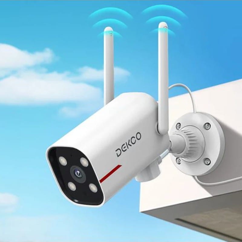 Cámara de seguridad IP DEKCO DC4L 2K QHD WiFi Visión Nocturna a color Alexa/Google Assistant Blanco - Ítem4