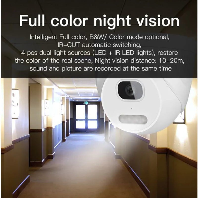 Cámara de Seguridad Kingfit SC880-POE Dome FullHD Visión Nocturna Blanco - Ítem4