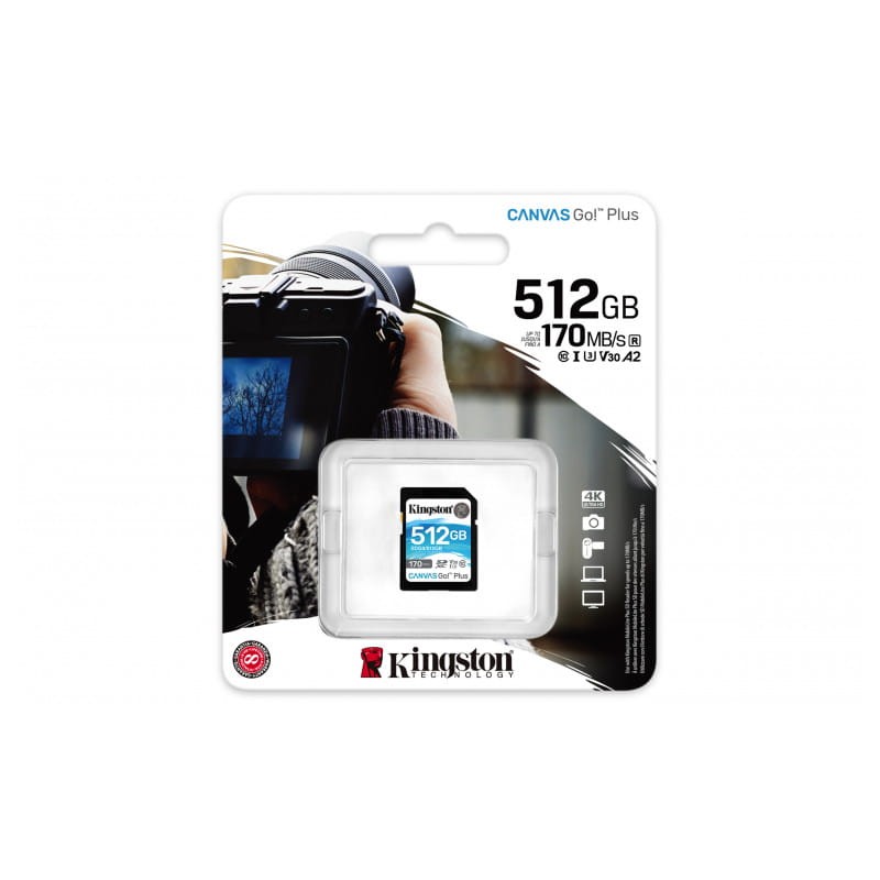 Kingston Canvas Go! Plus 512 GB Classe 10 UHS-I U3 V30 Preto / Turquesa - Cartão SD - Item4