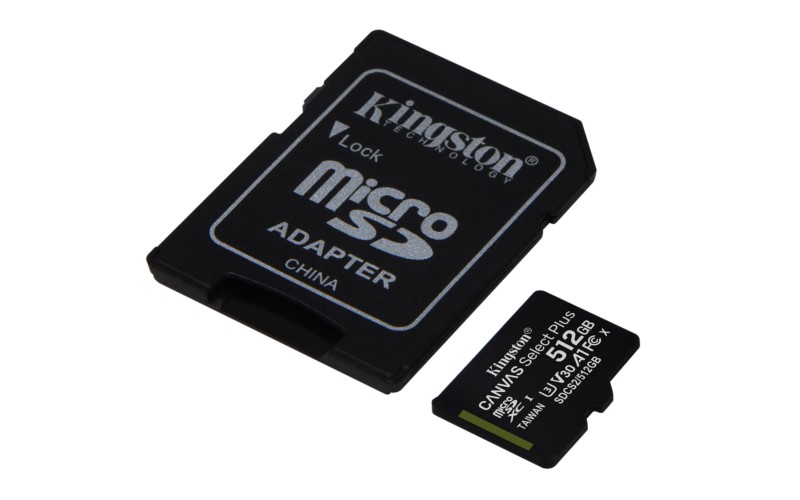 Kingston Canvas Select Plus 512 GB Class 10 UHS-I U3 V30 Noir - Carte microSD - Ítem1