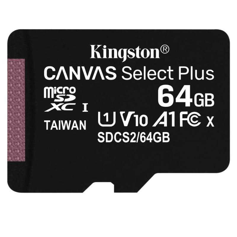 Kingston Canvas Select Plus 64 GB Clase 10 UHS-I U1 V10 Negro - Tarjeta microSD - Ítem