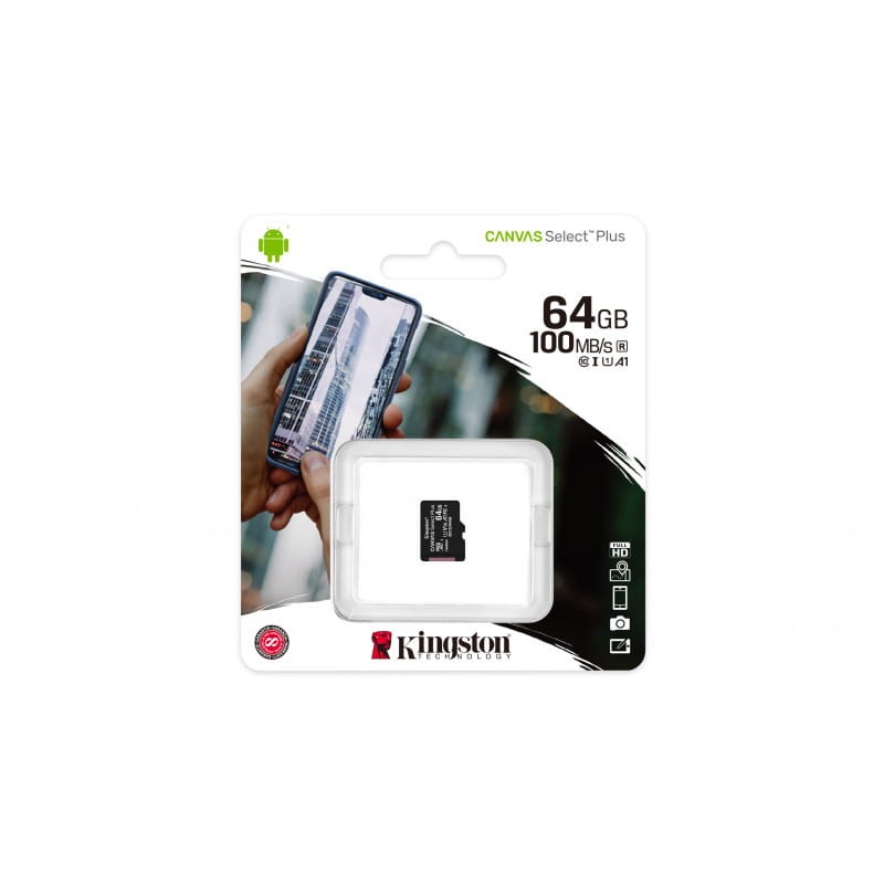 Kingston Canvas Select Plus 64 GB Clase 10 UHS-I U1 V10 Negro - Tarjeta microSD - Ítem2