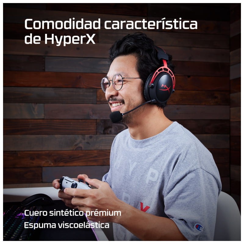 HyperX Cloud Alpha Preto e Vermelho - Headset para jogos sem fio - Item9