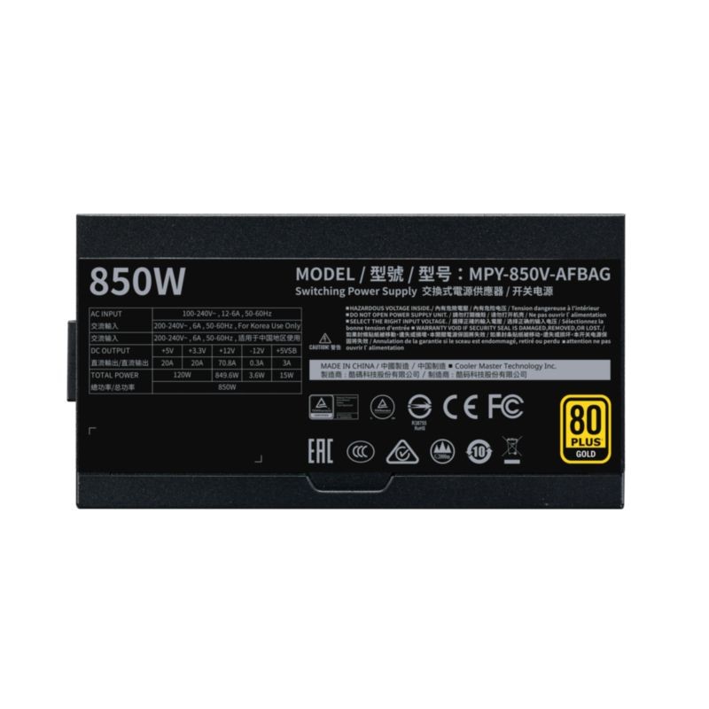 Cooler Master V850 Gold-V2 850 Preto - Fonte de alimentação - Item4