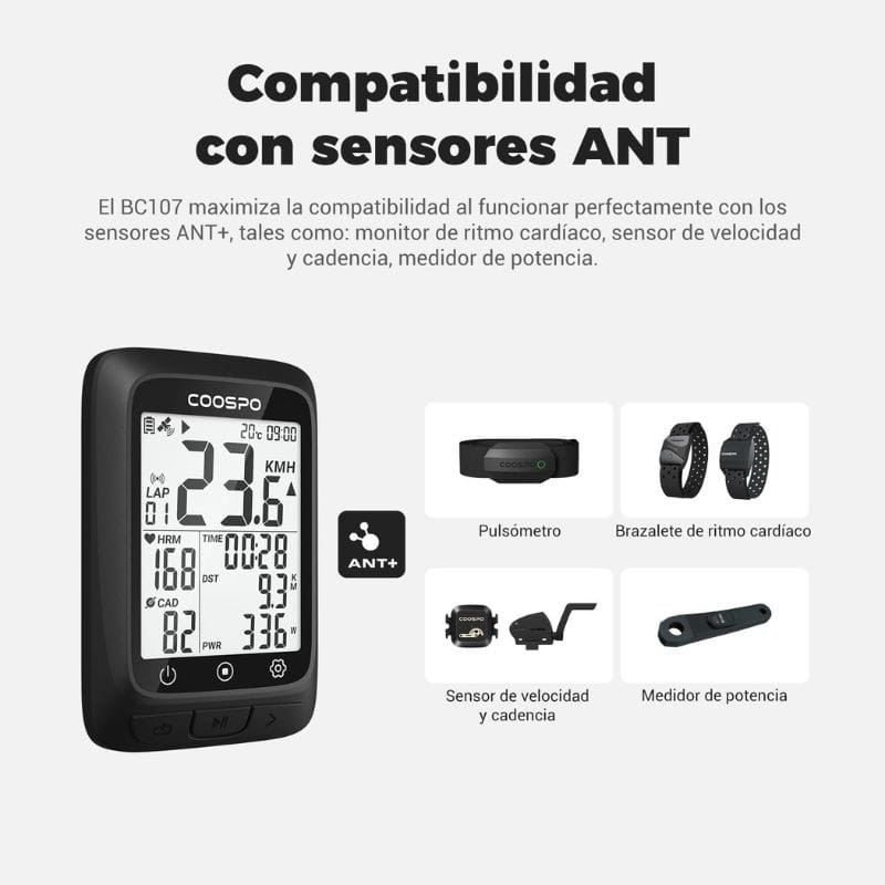 Coospo BC107 GPS+Beidou ANT+ Preto - Ciclocomputador - Item12