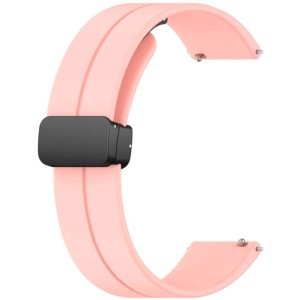 Pulseira de silicone rosa com fecho magnético universal de 22mm para smartwatch