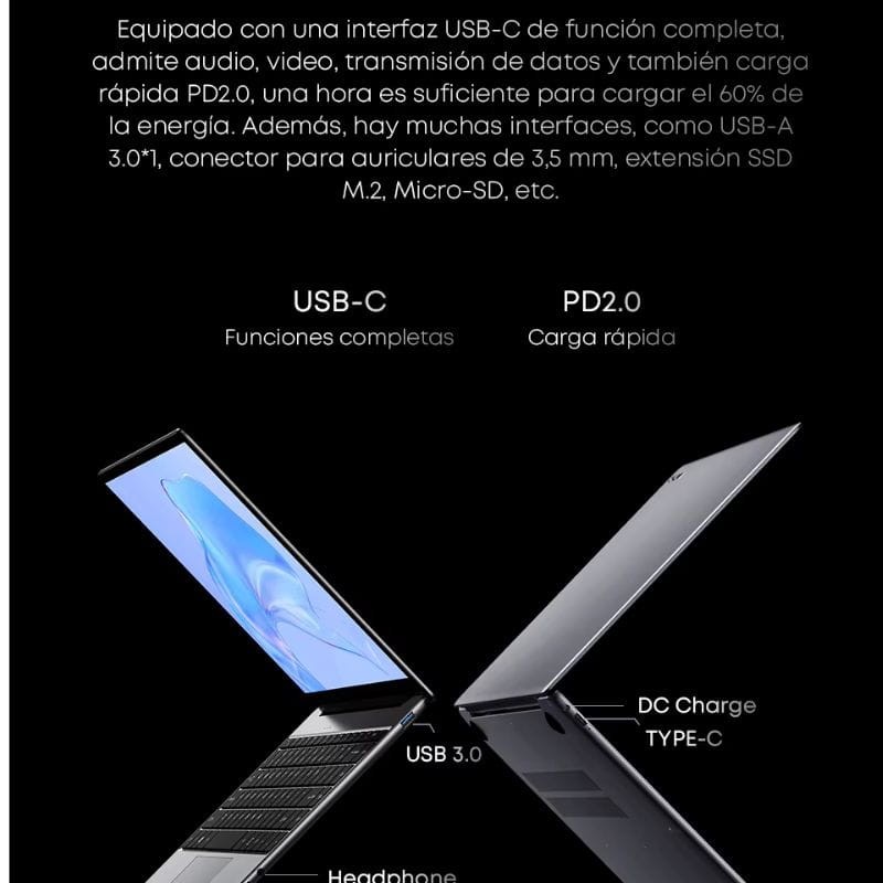 Chuwi CoreBook X Intel Core i3-1220P/16GB DDR4/512GB SSD/ W11 Home Gris - Portátil 14 - Ítem2