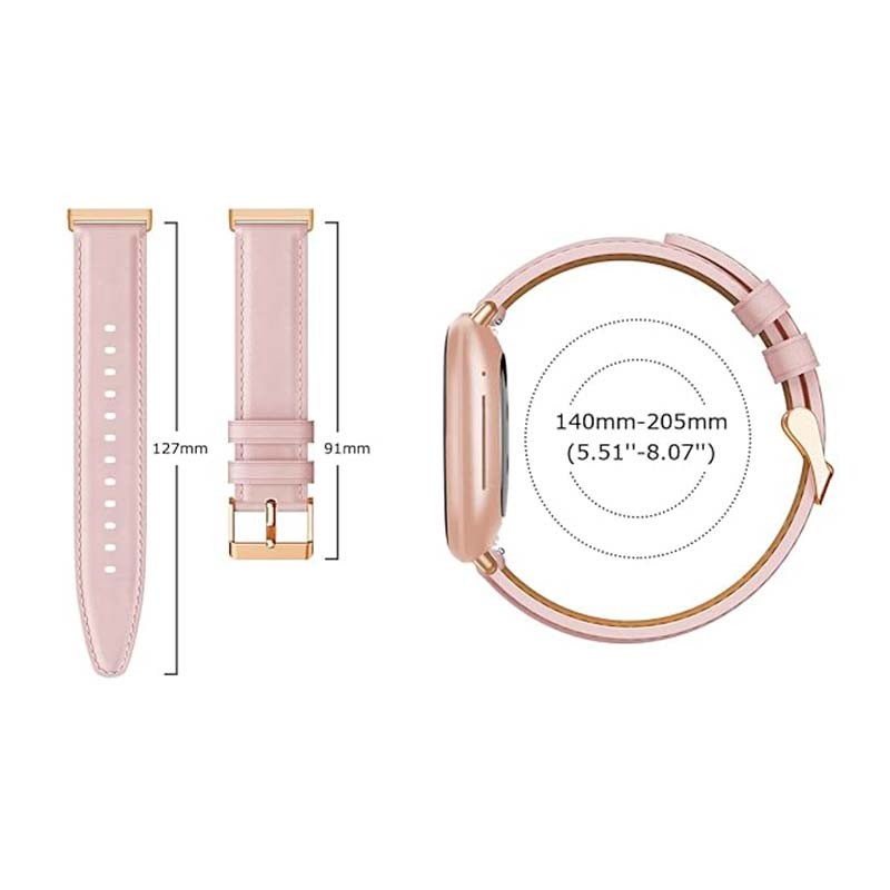 Bracelet en cuir rose pour Fitbit Versa 4 - Ítem3