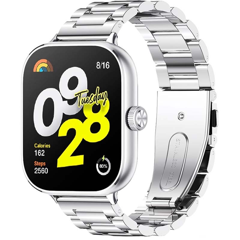 Pulseira Metal Elos Xiaomi Mi Smart Band 9 Pro / Band 8 Pro / Redmi Watch 4 / Redmi Watch 5 Prateado - Item