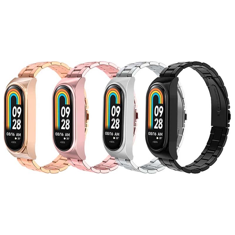 Bracelet en métal à maillons argentée pour Xiaomi Smart Band 8 - Ítem3