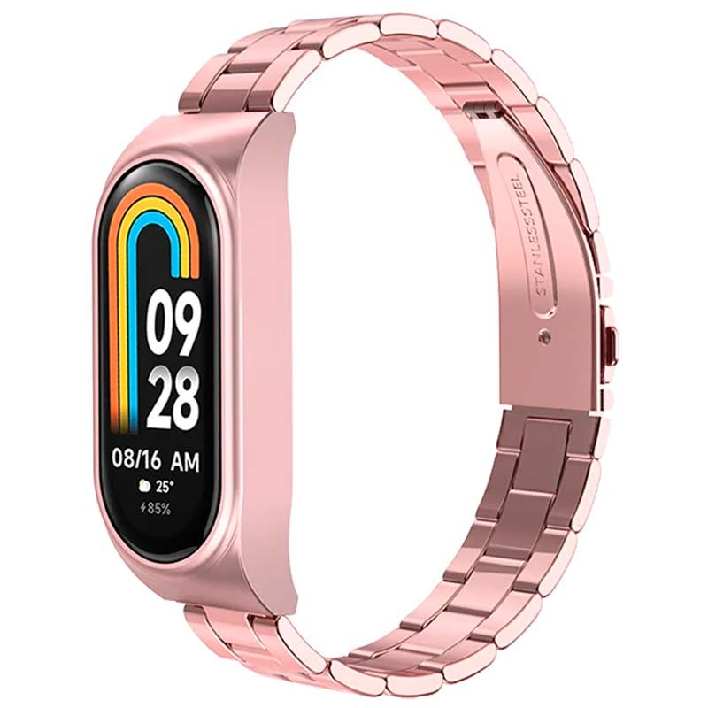 Bracelet en métal à maillons rose pour Xiaomi Smart Band 8 - Ítem