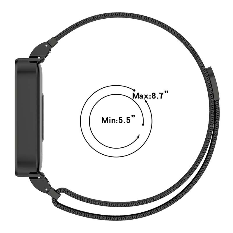 Bracelet Milanais Magnétique Xiaomi Mi Smart Band 9 Active / Redmi Smart Band 3 Noir - Ítem1