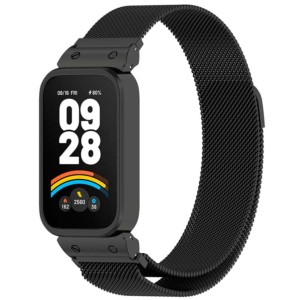 Bracelet Milanais Magnétique Xiaomi Mi Smart Band 9 Active / Redmi Smart Band 3 Noir