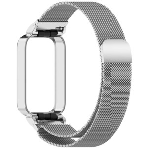 Pulseira Milanesa Magnética Xiaomi Mi Smart Band 9 Active / Redmi Smart Band 3 Prateado