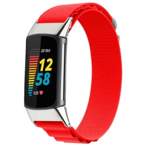 Correa de nailon compatible con Fitbit Charge 6 en color Rojo