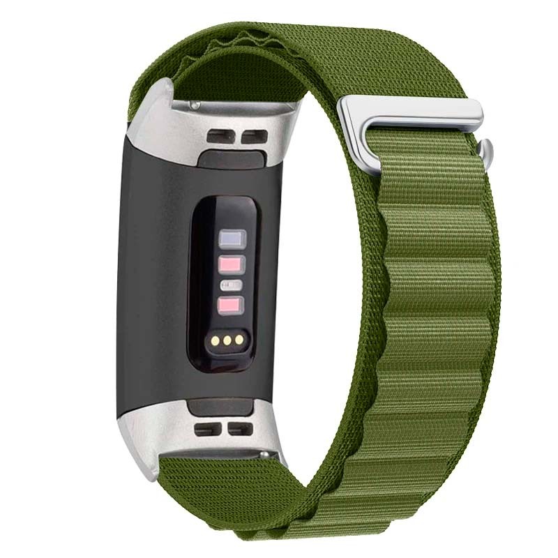 Correa de nailon compatible con Fitbit Charge 6 en color Verde - Ítem1