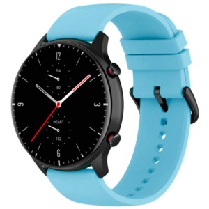 Bracelet en silicone bleu clair universel de 22 mm pour smartwatch