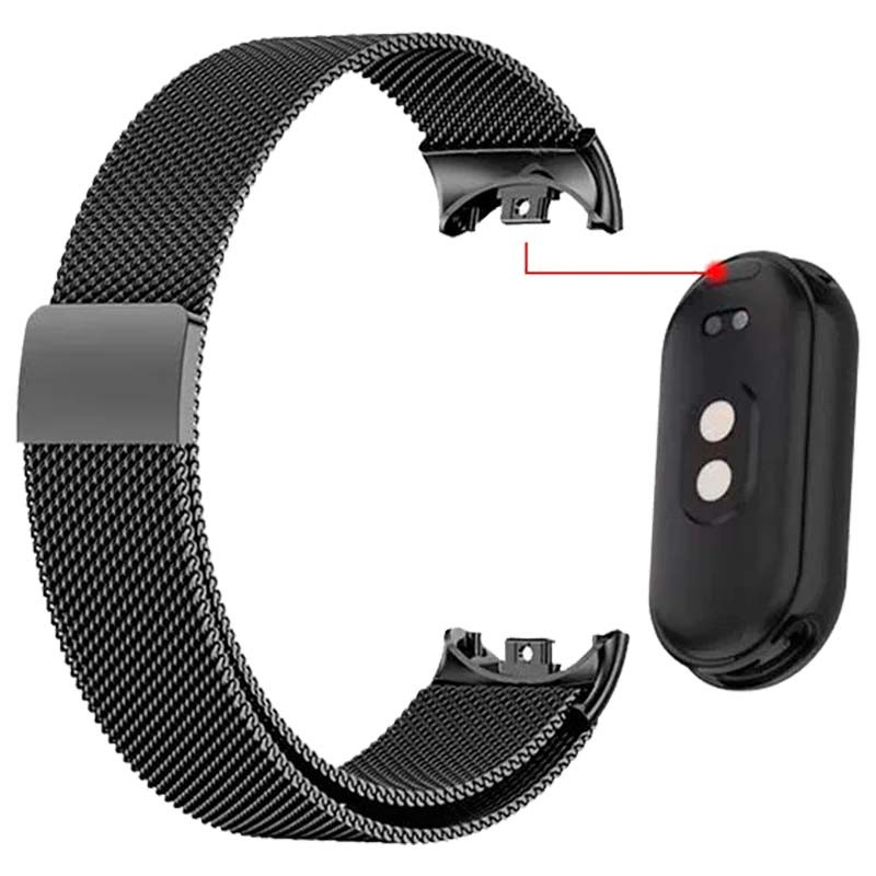 Bracelet milanais magnétique noire pour Xiaomi Smart Band 8 - Ítem1