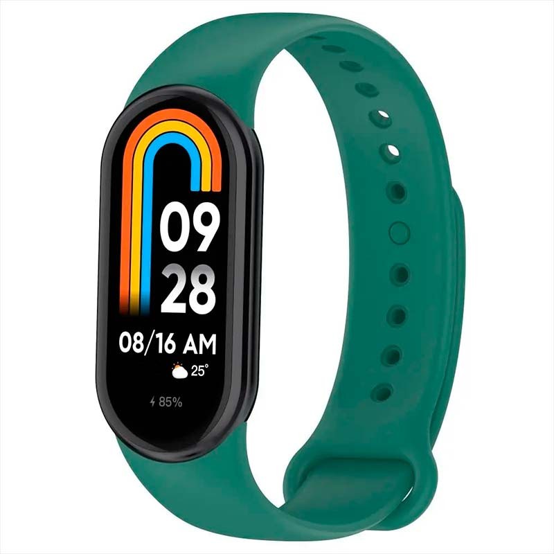 Correa de silicona compatible con Xiaomi Smart Band 8 en color Verde Oscuro - Ítem1