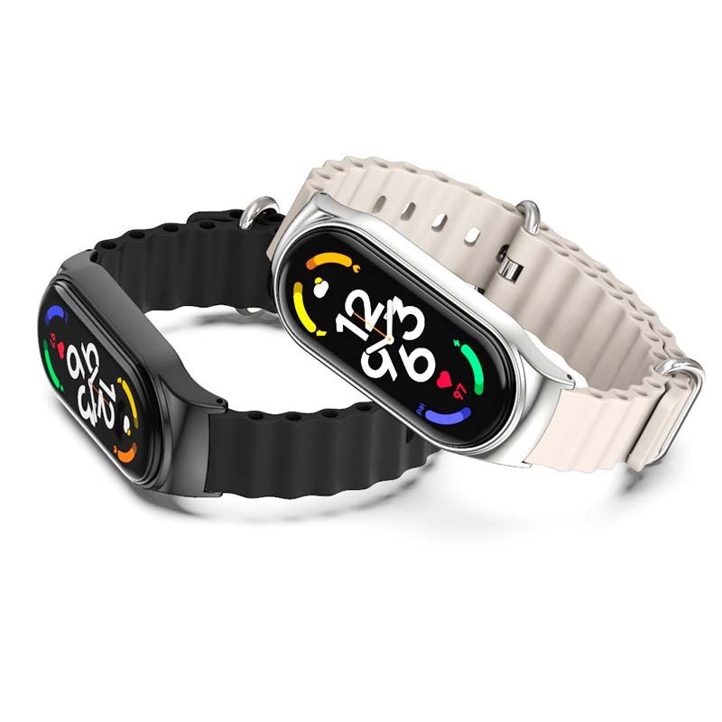 Pulseira Wave de silicone preta para Xiaomi Smart Band 7 - Item1