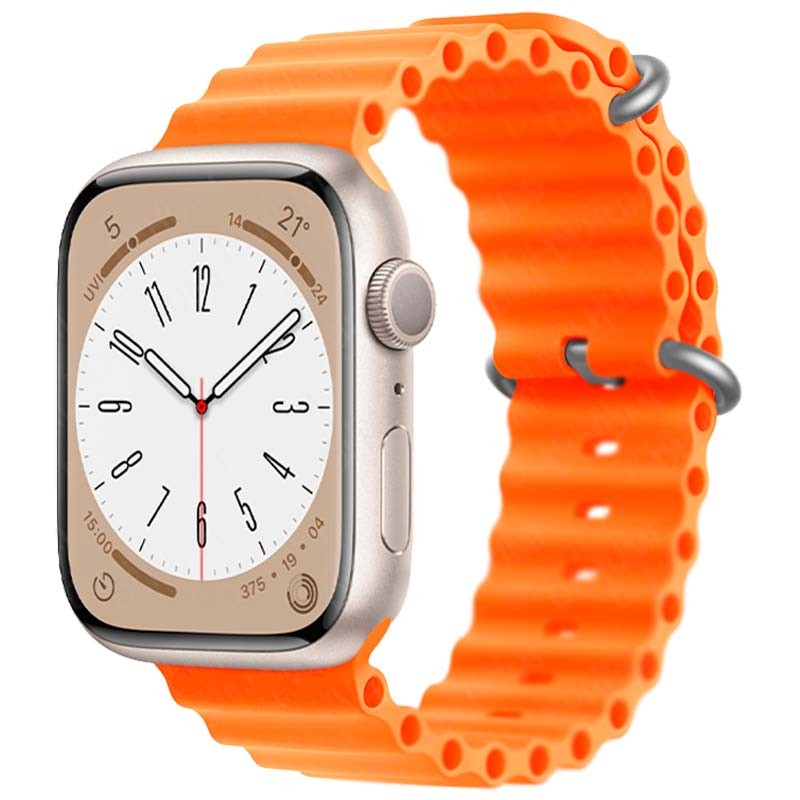 Bracelet pour Apple Watch 42/44/45/49mm - Wave - Matériel TPU - Orange