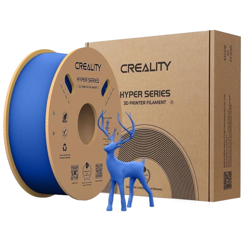 Filamento Creality Hyper PLA - 1.75mm - Impresión de alta velocidad hasta 600mm/s - Bobina de 1kg Color Azul - Compatible con impresoras 3D FDM - Ítem