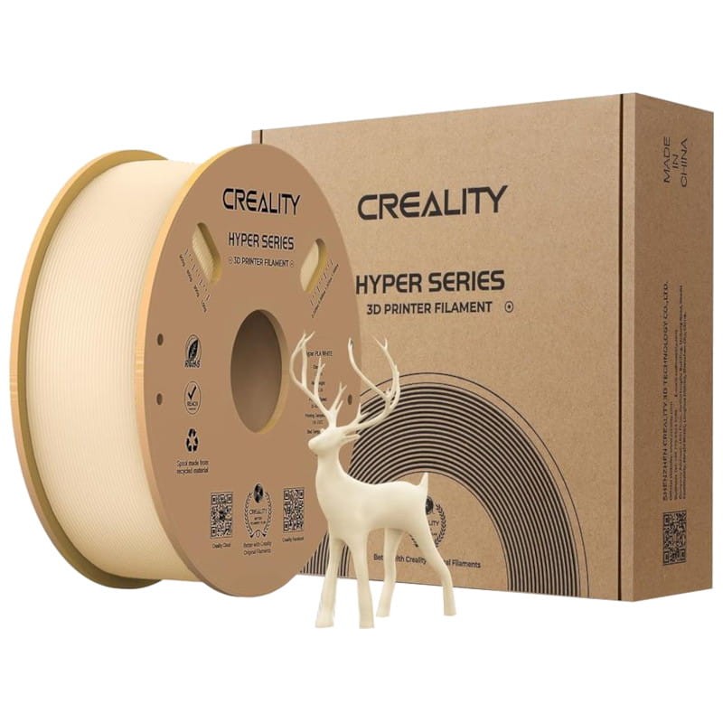 Creality Hyper PLA Filament - 1.75mm - Impression à haute vitesse jusqu'à 600mm/s - Bobine de 1kg Couleur Beige - Compatible avec les imprimantes 3D FDM - Ítem