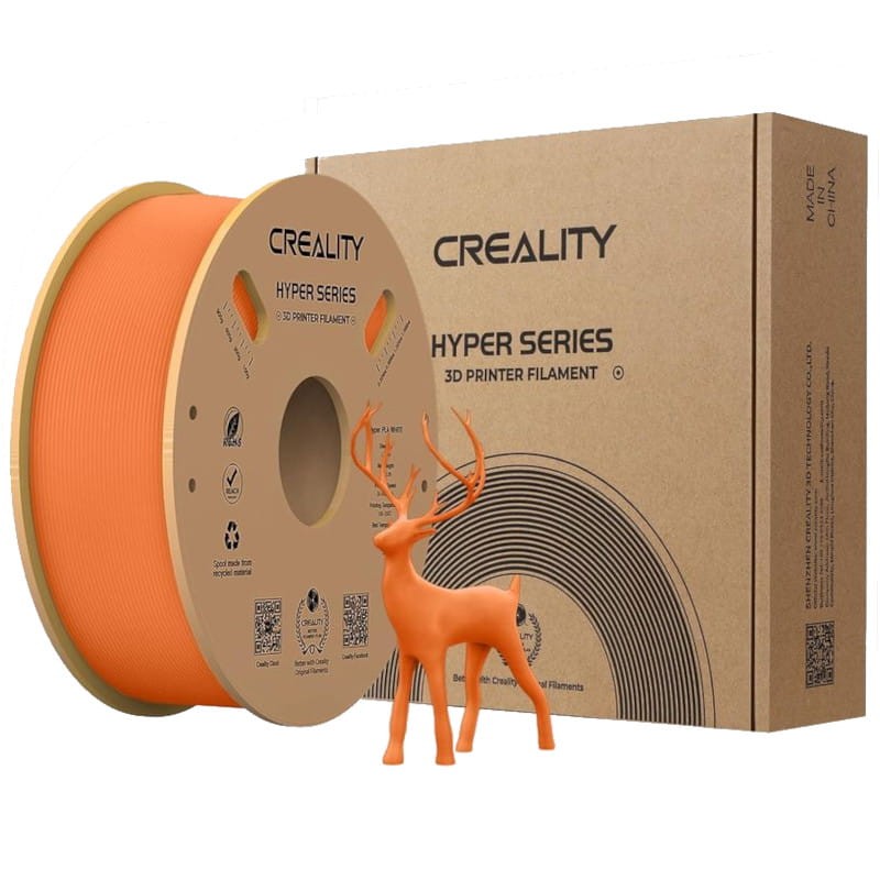 Filamento Creality Hyper PLA - 1.75mm - Impresión de alta velocidad hasta 600mm/s - Bobina de 1kg Color Naranja - Compatible con impresoras 3D FDM - Ítem