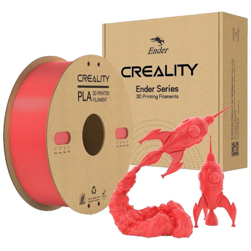 Filamento Creality Hyper PLA - 1.75mm - Impresión de alta velocidad hasta 600mm/s - Bobina de 1kg Color Rojo - Compatible con impresoras 3D FDM - Ítem