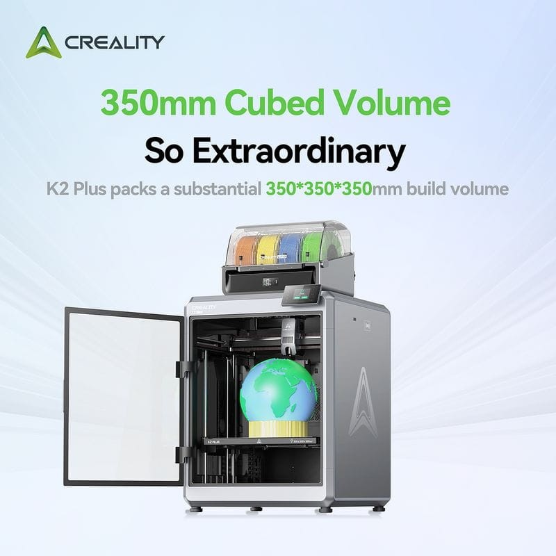 Creality K2 Plus - Multifilamento de tamanho grande até 4 CFS (16 cores) - Alta velocidade 600mm/s, Tamanho de impressão 350x350x350mm - Impressora 3D FDM - Item3