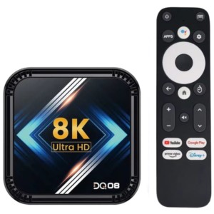 DQ08 8K RK3528 2GB/16GB Dual Wifi Controlo de Voz Android 13 Preto - Android TV