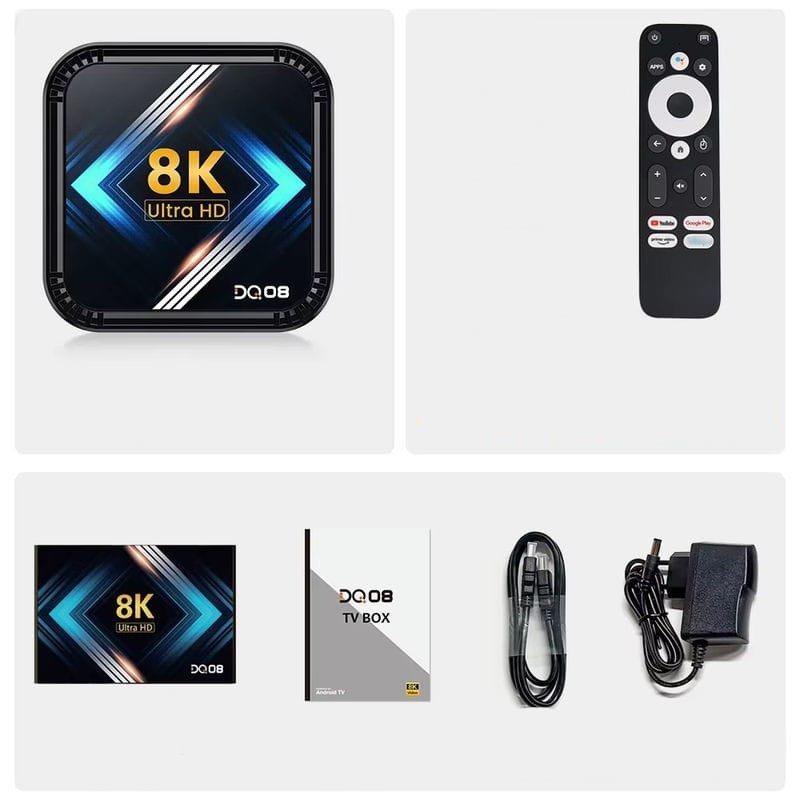 DQ08 8K RK3528 2GB/16GB Dual Wifi Controlo de Voz Android 13 Preto - Android TV - Item3