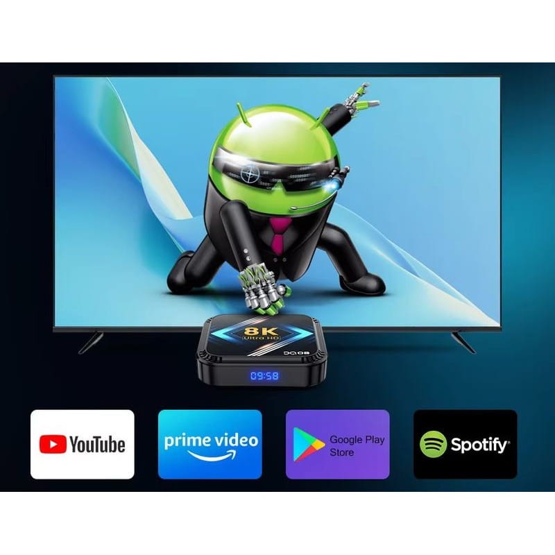 DQ08 8K RK3528 2GB/16GB Dual Wifi Controlo de Voz Android 13 Preto - Android TV - Item5