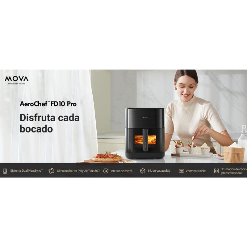 Dreame Mova Aerochef FD10 Pro : 6 litres - Panier antiadhésif - 11 modes de cuisson - Ítem8