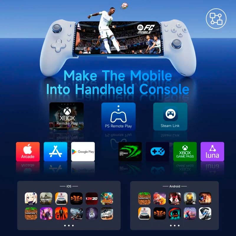 EasySMX M15 Android/iOS (USB-C) - Gamepad para smartphones - Botones Mecánicos - Hall Joysticks - Vibración Ajustable - Plug and Play - Ítem8