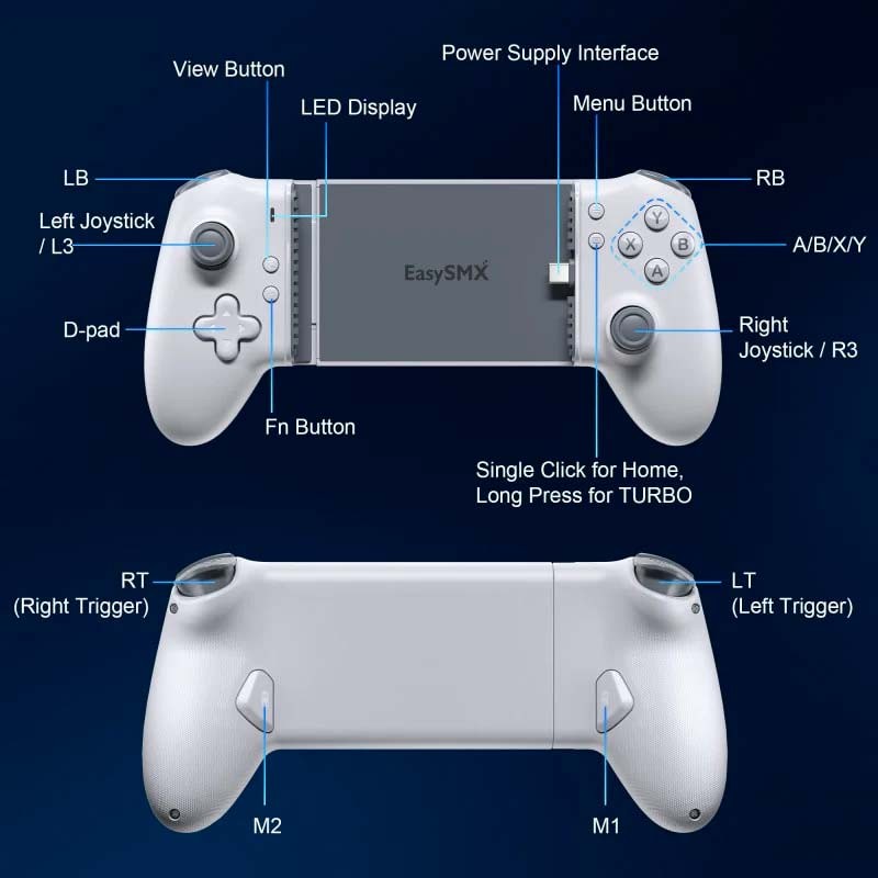 EasySMX M15 Android/iOS (USB-C) - Gamepad pour smartphones - Boutons Mécaniques - Hall Joysticks - Vibration Réglable - Plug and Play - Ítem9