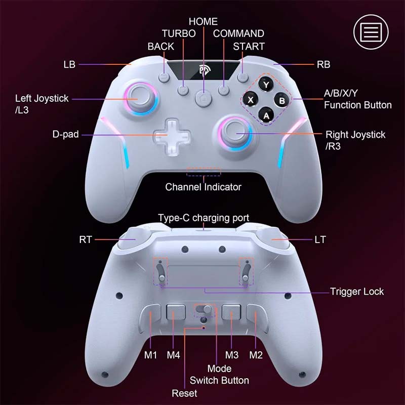 EasySMX X20 - Manette avec Boutons Mécaniques pour PC, Switch et Smartphone (Android et iOS) - Ítem10