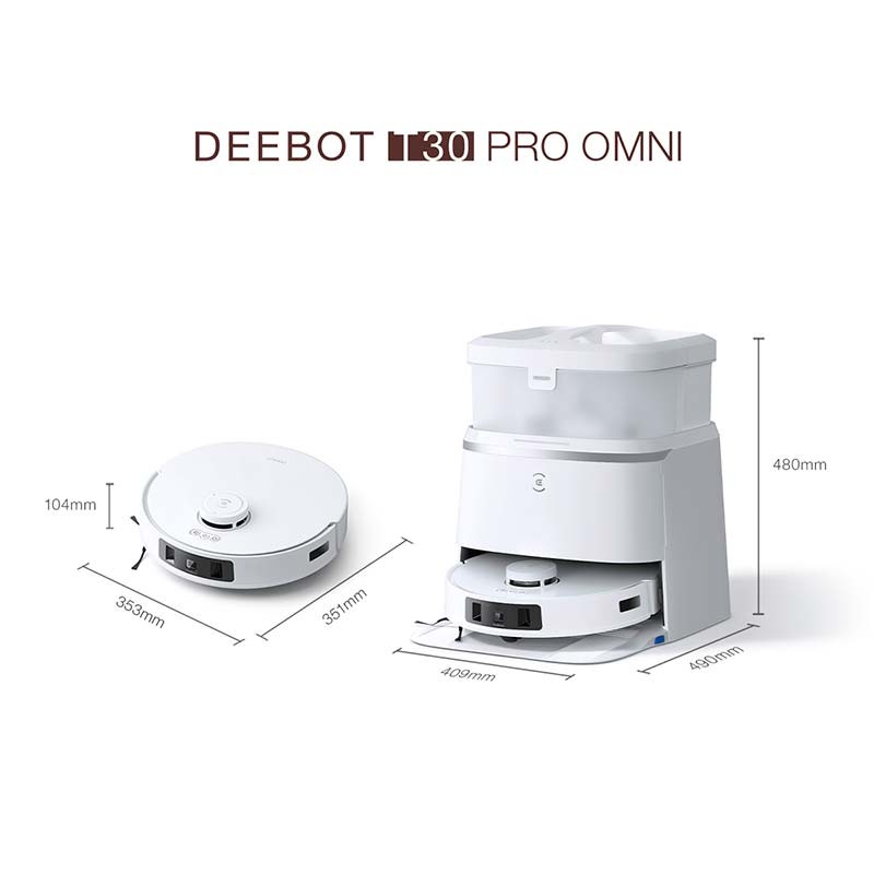 Ecovacs Deebot T30 Pro OMNI Branco com Base autolimpeza - Aspirador Robô - Item5