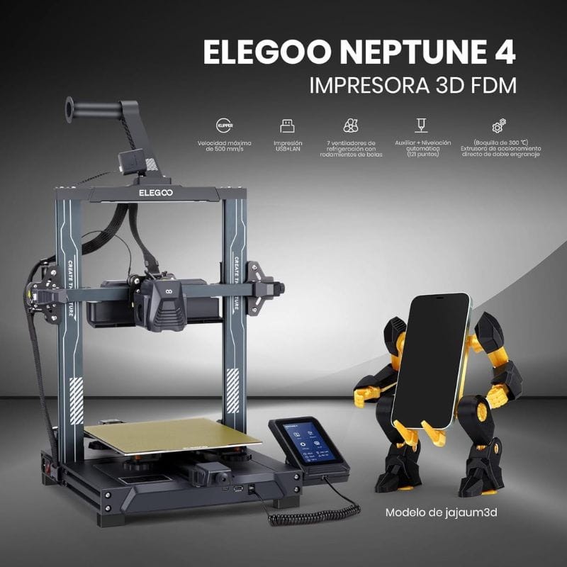 Impressora 3D ELEGOO Neptune 4 Preto - Impressora FDM - Item1