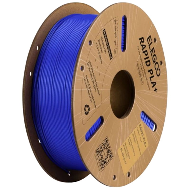 Filamento ELEGOO Rapid PLA + (PLUS) - 1,75mm - Impressão a alta velocidade até 600mm/s - Bobine de 1kg Cor Azul - Compatível com impressoras 3D FDM - Item