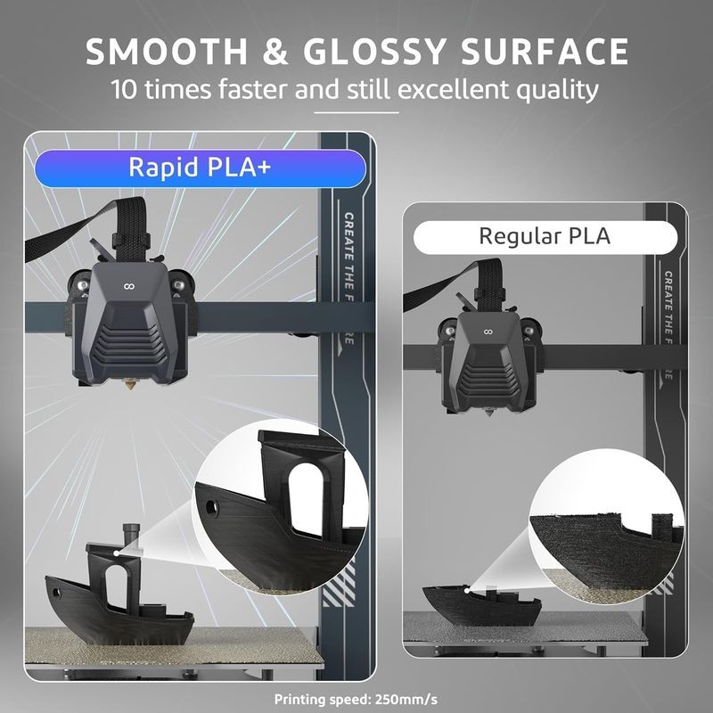 Filamento ELEGOO Rapid PLA + (PLUS) - 1,75mm - Impressão a alta velocidade até 600mm/s - Bobine de 1kg Cor Azul - Compatível com impressoras 3D FDM - Item4