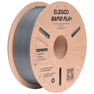 Filamento ELEGOO Rapid PLA + (PLUS) - 1.75mm - Impresión de alta velocidad hasta 600mm/s - Bobina de 1kg Color Plata - Compatible con impresoras 3D FDM