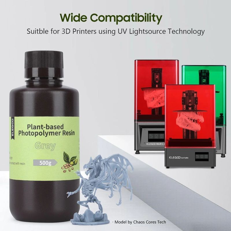 Elegoo Plant Based Résine Couleur Grise pour imprimantes 3D à base de résine LCD - 1KG - Ítem3