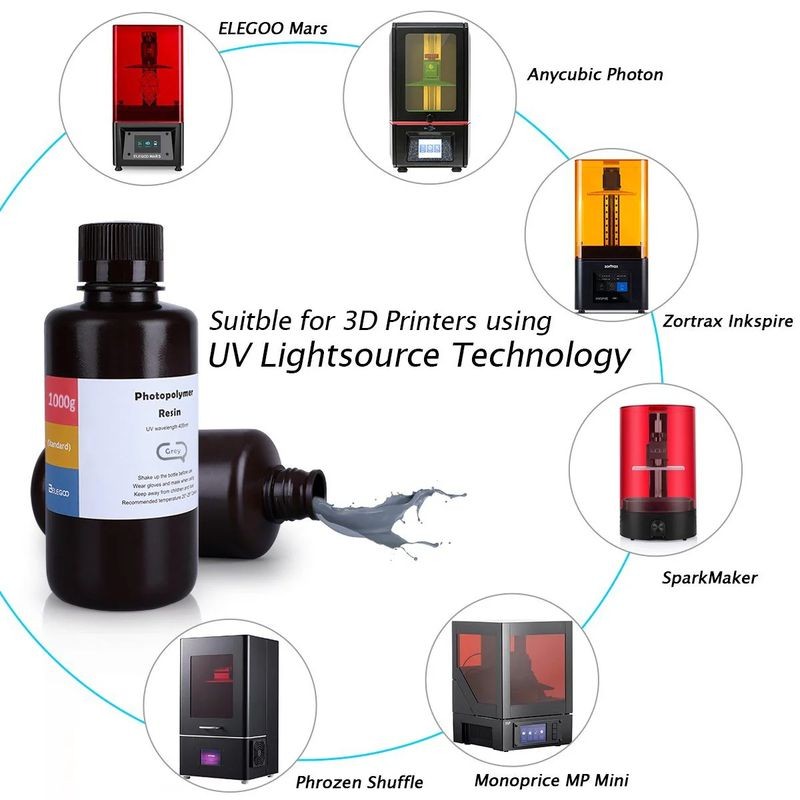 ELEGOO Résine ABS Blanc Pour Imprimantes 3D Résine LCD - 1KG - Ítem6