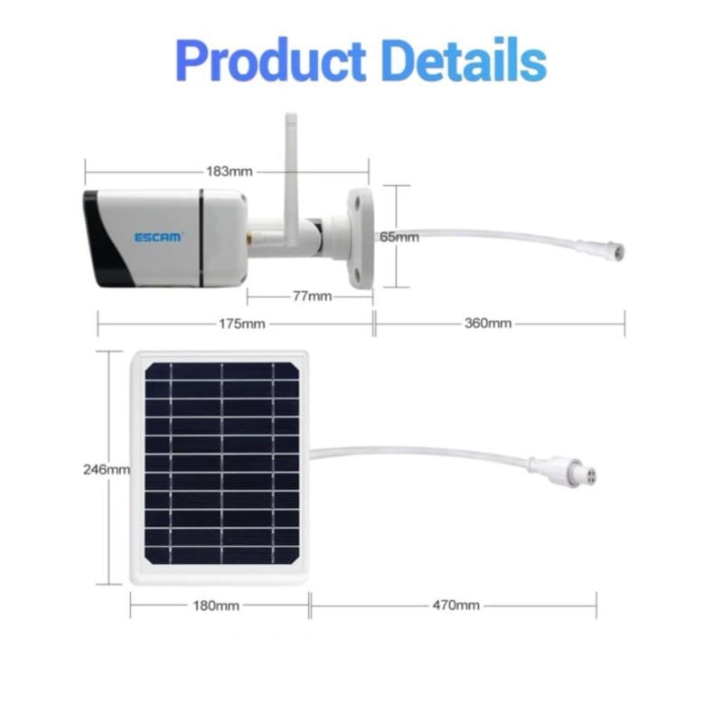 Escam QF120 2MP 1080p Wifi Visión nocturna Panel Solar Blanco - Cámara de vigilancia - Ítem14