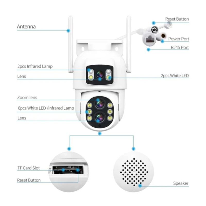 Escam QF500 5+5 MP Dual Lens WiFi Blanc - Caméra de sécurité - Ítem2