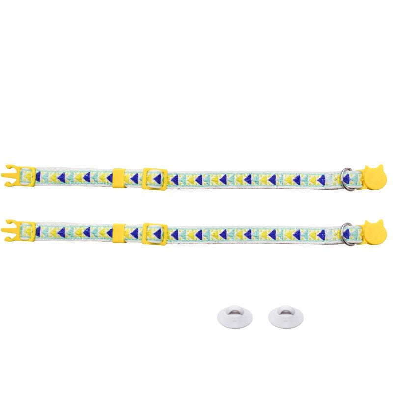 Set de 2 collares y 2 etiquetas identificadoras para comederos y bebederos CATLINK Blanco - Ítem1