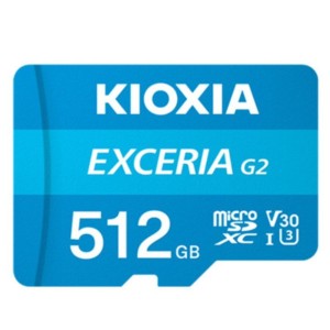Kioxia Exceria G2 512 GB Class 10 UHS-I U3 V30 A1 Bleu - Carte microSD