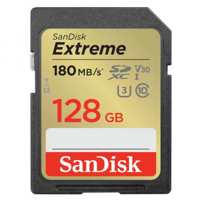 SanDisk Extreme UHS-I 128 GB Class 10 U3 V30 Noir / Or - Carte SD - Ítem