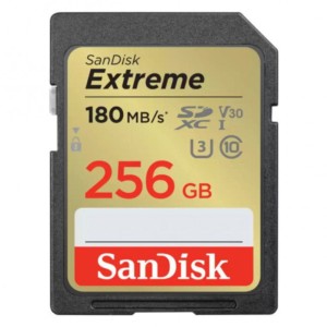 SanDisk Extreme UHS-I 256 GB Classe 10 U3 V30 Preto / Dourado - Cartão SD